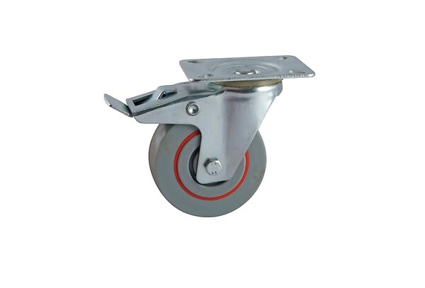 AVL - ROULETTE SATURNE GRISE 125MM PIVOTANTE A FREIN - large