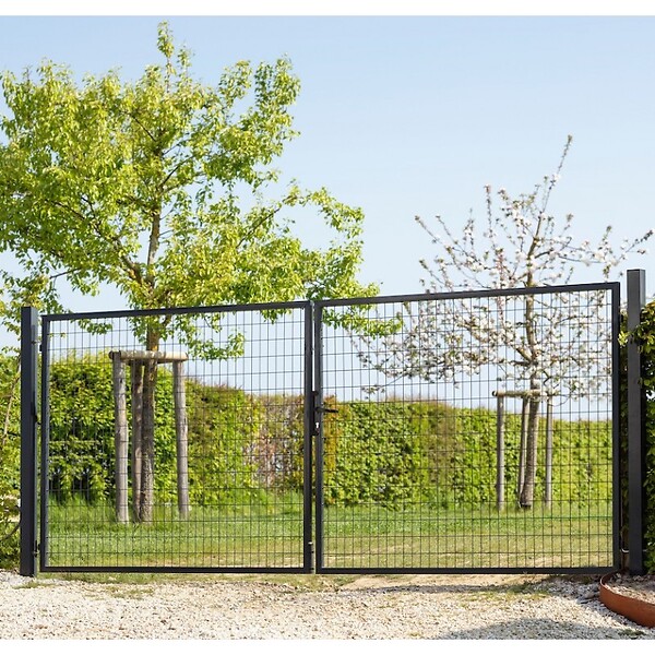 EASY CLOTURE - Portail grillagé maille 100x50 -  Largeur 4 mètres - Square Gate - large