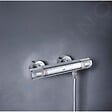 GROHE - Mitigeur douche thermostatique mural Precision Feel + Ensemble de douche 2 jets avec barre Vitalio Start 100 Chrome - vignette