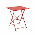 OVIALA - Table de jardin pliante bistrot en acier rouge - Rome - vignette