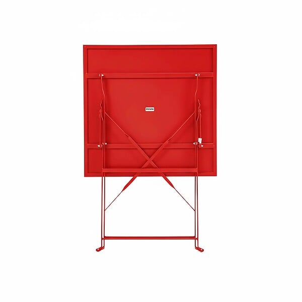 OVIALA - Table de jardin pliante bistrot en acier rouge - Rome - large