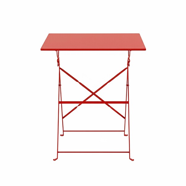 OVIALA - Table de jardin pliante bistrot en acier rouge - Rome - large