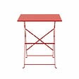 OVIALA - Table de jardin pliante bistrot en acier rouge - Rome - vignette