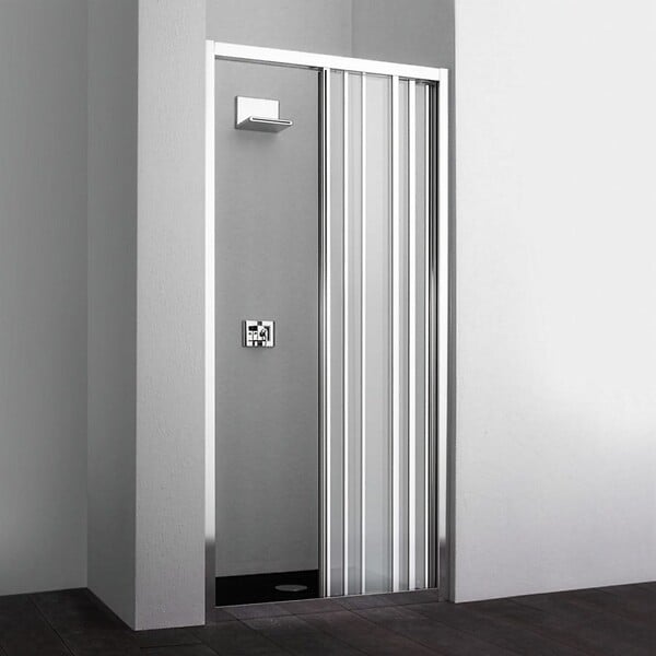 KIAMAMI VALENTINA - Porte De Douche En Niche De 110 Cm Trois Panneaux En Verre | Star - large