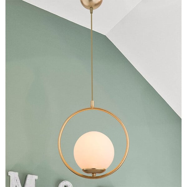 ENTREPOT BRICO - Suspension luminaire Plafonnier  Ε27 doré D26x75cm - large