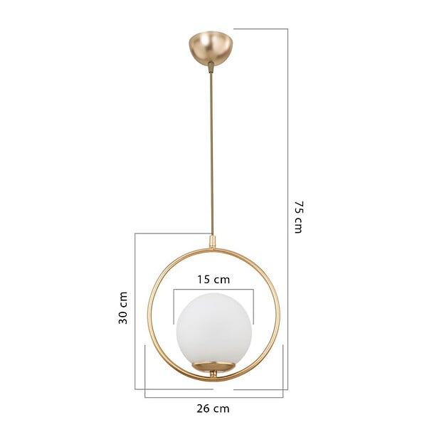 ENTREPOT BRICO - Suspension luminaire Plafonnier  Ε27 doré D26x75cm - large