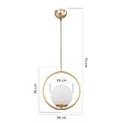 ENTREPOT BRICO - Suspension luminaire Plafonnier  Ε27 doré D26x75cm - vignette