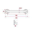 PELLET - Lot de 2 barres de maintien droite PMR PELLET Essentiel acier époxy 30 cm blanc - vignette