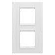 GEWISS - Plaque LUX 4 modules verticale en métal blanc satiné compatible ChoruSmart - GEWISS - GW16224XW - vignette