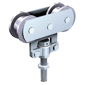 MANTION - Monture fixation sur chant MANTION - 2 galets Delrin - Vis d'accrochage M10 - Capacitéporte: 40 kg - 235D - large