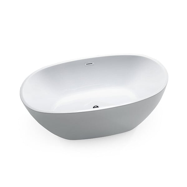 STANO - Baignoire îlot design ovale DENVER blanche 150 cm - large