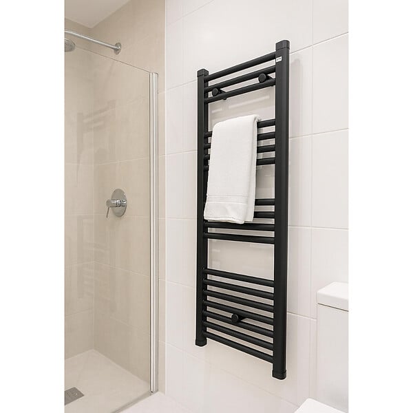 STANO - Radiateur sèche-serviettes eau chaude CODA 120 x 60 cm noir mat - large