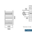 STANO - Radiateur sèche-serviettes eau chaude CODA 80 x 50 cm blanc - vignette