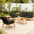 CONCEPT USINE - Salon de jardin 4 places en bois avec 2 tables gris anthracite et bois ROSARIO - vignette