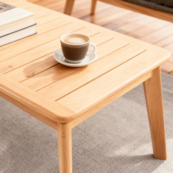 CONCEPT USINE - Salon de jardin 4 places en bois avec 2 tables gris anthracite et bois ROSARIO - large