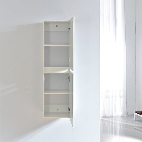 STANO - Grande armoire de rangement LINEA hauteur 120 cm mélaminé blanc 35 cm - large