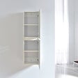 STANO - Grande armoire de rangement LINEA hauteur 120 cm mélaminé blanc 35 cm - vignette