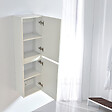 STANO - Grande armoire de rangement LINEA hauteur 120 cm mélaminé blanc 35 cm - vignette
