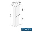 STANO - Grande armoire de rangement LINEA hauteur 120 cm mélaminé blanc 35 cm - vignette