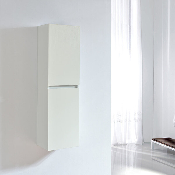 STANO - Grande armoire de rangement LINEA hauteur 120 cm mélaminé blanc 35 cm - large