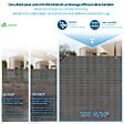 VOUNOT - Brise vue occultant en HDPE 230g/m² 1.5x10m avec attaches de fixation gris - vignette