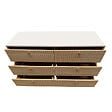 CONCEPT USINE - Buffet 6 tiroirs aspect bois rainuré et blanc 120cm BROX - vignette