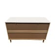 CONCEPT USINE - Buffet 6 tiroirs aspect bois rainuré et blanc 120cm BROX - vignette