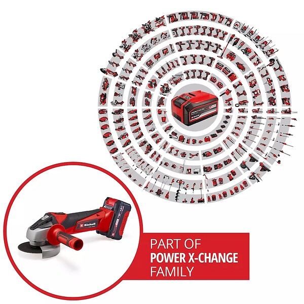 EINHELL - Meuleuse d’angle sans fil – TC-AG 18/115 Li (1x4.0Ah) – 18V – Ø115 mm - large