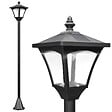 HOMCOM - Outsunny Luminaire extérieur solaire lampadaire lanterne classique LED 10 Lm dim. 15L x 15l x 120H cm noir - vignette