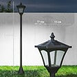HOMCOM - Outsunny Luminaire extérieur solaire lampadaire lanterne classique LED 10 Lm dim. 15L x 15l x 120H cm noir - vignette