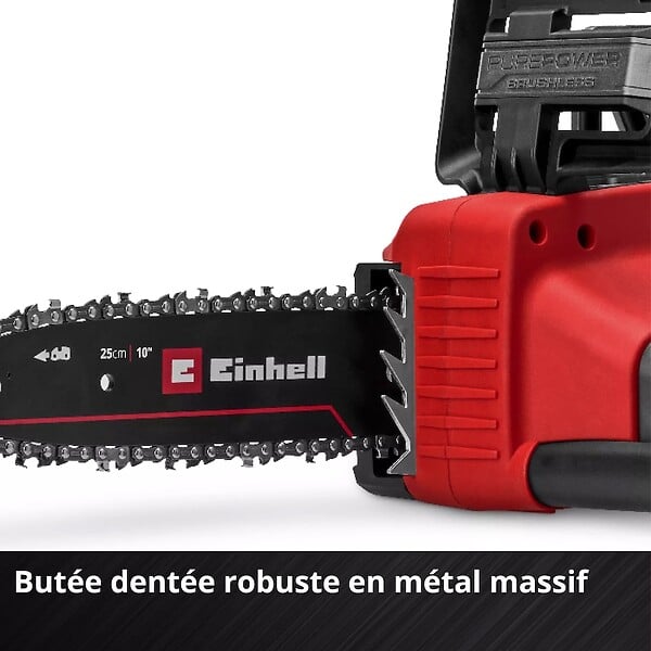 EINHELL - Tronçonneuse sans fil – GE-LC 18/25 Li BL-Solo - 22,5 cm - Brushless - 6,5 m/s - 18 V - large