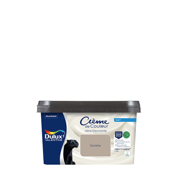 DULUX VALENTINE - Peinture Crème de Couleur Biosourcé - Gazelle - Mat - 2,25 L - large