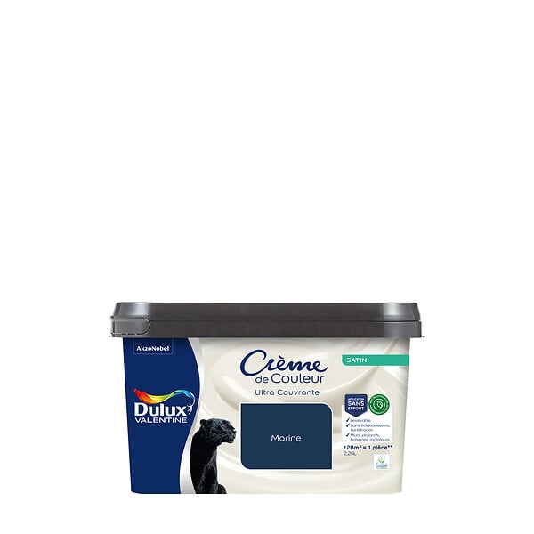 DULUX VALENTINE - Peinture Crème de Couleur Biosourcé - Marine - Satin - 2,25 L - large