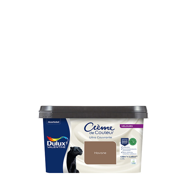 DULUX VALENTINE - Peinture Crème de Couleur Biosourcé - Havane - Velours - 2,25 L - large