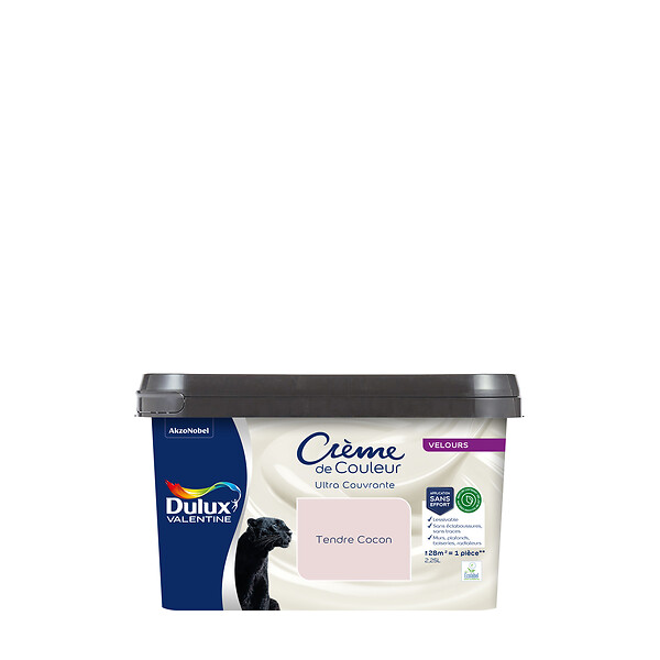 DULUX VALENTINE - Peinture Crème de Couleur Biosourcé - Tendre Cocon - Velours - 2,25 L - large