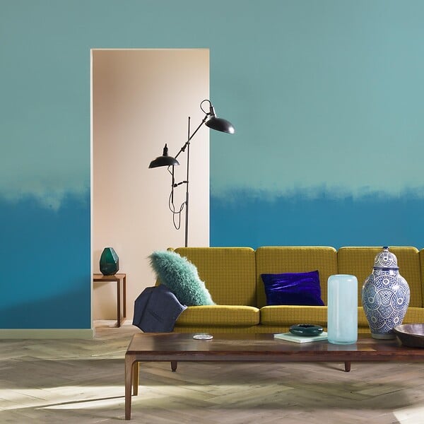 DULUX VALENTINE - Peinture Crème de Couleur Biosourcé - Bleu Caraïbes - Satin - 2,25 L - large