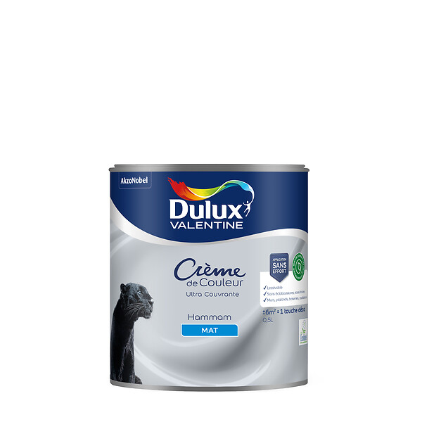 DULUX VALENTINE - Peinture Crème de Couleur Biosourcé - Hammam - Mat - 0,5 L - large