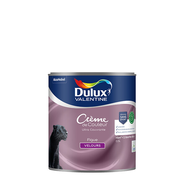 DULUX VALENTINE - Peinture Crème de Couleur Biosourcé - Figue - Velours - 0,5 L - large