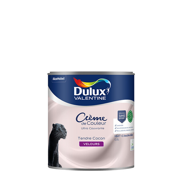 DULUX VALENTINE - Peinture Crème de Couleur Biosourcé - Tendre Cocon - Velours - 0,5 L - large