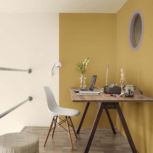 DULUX VALENTINE - Peinture Crème de Couleur Biosourcé - Ocre Doré - Mat - 0,5 L - large