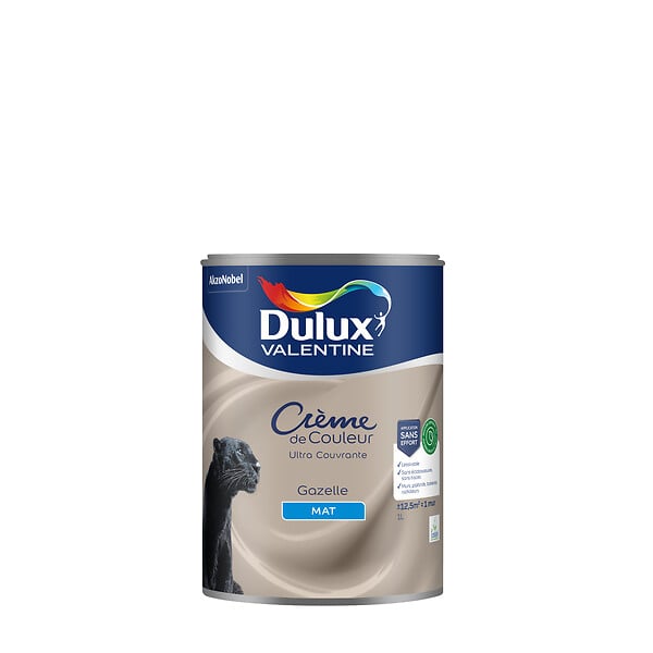 DULUX VALENTINE - Peinture Crème de Couleur Biosourcé - Gazelle - Mat - 1 L - large