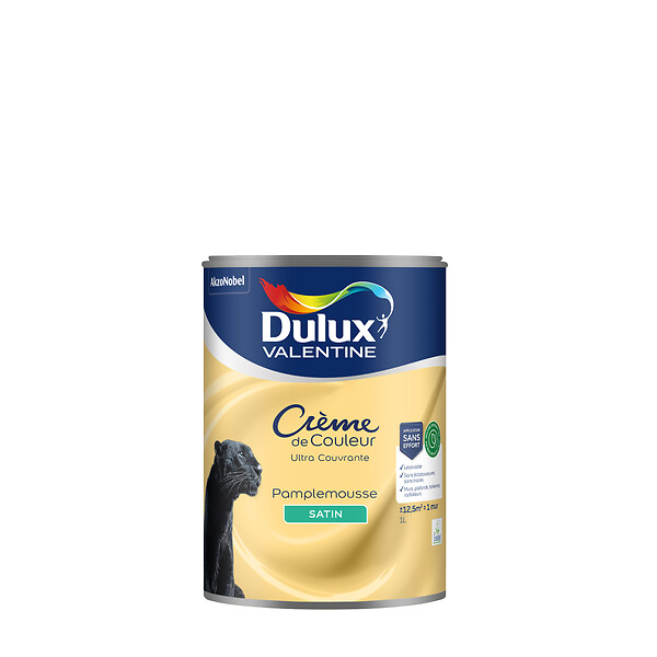 DULUX VALENTINE - Peinture Crème de Couleur Biosourcé - Pamplemousse - Satin - 1 L - large