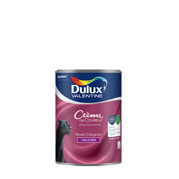 DULUX VALENTINE - Peinture Crème de Couleur Biosourcé - Rose Calypso - Velours - 1 L - large