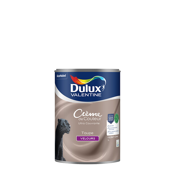 DULUX VALENTINE - Peinture Crème de Couleur Biosourcé - Taupe - Velours - 1 L - large