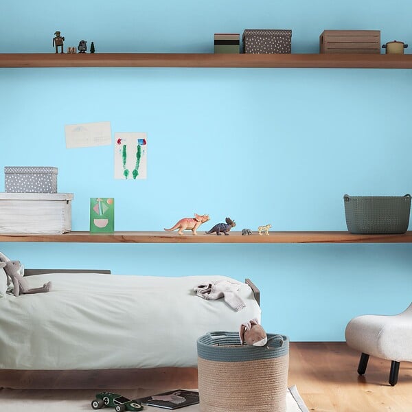 DULUX VALENTINE - Peinture Crème de Couleur Biosourcé - Bleu Rêveur - Satin - 1 L - large