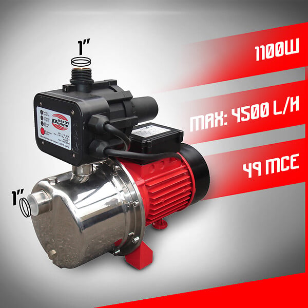 MASTER PUMPS - Groupe hydrophore auto amorçant 1100W avec système électronique - large