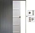 GD MENUISERIES - Porte Coulissante Tamera blanc 4 panneaux H204 x L73 cm, Galandage - vignette