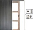 GD MENUISERIES - Porte Coulissante bois Frake Vitrage transparent H204 x L83 cm, Galandage - vignette