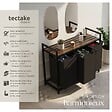 TECTAKE - Panier à linge avec étagère, style industriel noir/marron - vignette