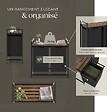 TECTAKE - Panier à linge avec étagère, style industriel noir/marron - vignette